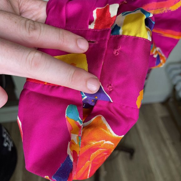 Louis Feraud Set Womens Pink Long Sleeve Collared Button Up Shirt Top Size 12 - Picture 7 of 12